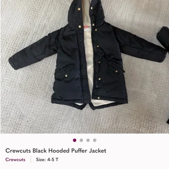 Crewcuts Midnight Black Hooded Puffer Coat - Picture 1 of 1